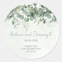Eucalyptus Huwelijksgunst Label Sticker 1001A