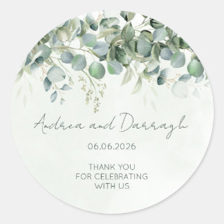 Eucalyptus Huwelijksgunst Label Sticker 1001A