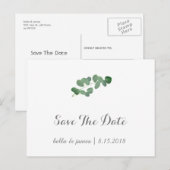 Eucalyptus Huwelijkskaart Save The Date Postkaarte Aankondigingskaart (Voorkant / Achterkant)
