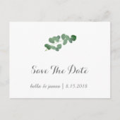 Eucalyptus Huwelijkskaart Save The Date Postkaarte Aankondigingskaart (Voorkant)