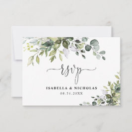Eucalyptus Huwelijksreactiekaart RSVP Kaartje