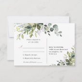 Eucalyptus Huwelijksreactiekaart RSVP Kaartje (Achterkant)