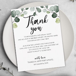 Eucalyptus Huwelijksreceptiekaart Briefkaart