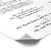 Eucalyptus Huwelijksstoelindeling Bord Poster (Hoek)