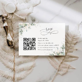 Eucalyptus Huwelijkswebsite QR-code RSVP-kaart RSVP Kaartje