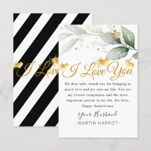 Eucalyptus I Love You Jubileumkaart Voor Vrouw Bedankkaart