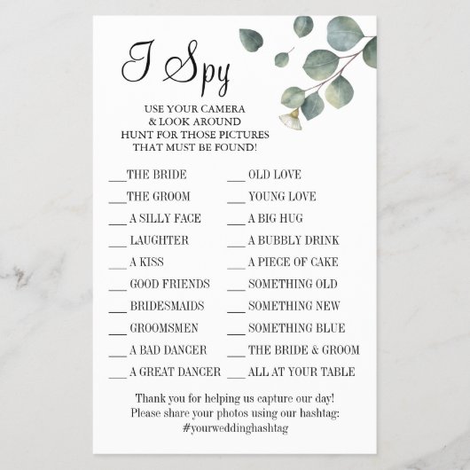 Eucalyptus I spionagekaart Flyer (Voorkant)