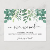 Eucalyptus Ik ben verhuisd Aankondigingskaart (Voorkant)