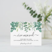 Eucalyptus Ik ben verhuisd Aankondigingskaart (Staand voorkant)