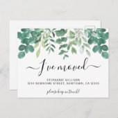 Eucalyptus Ik ben verhuisd Aankondigingskaart (Voorkant / Achterkant)