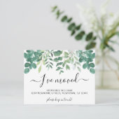 Eucalyptus Ik ben verhuisd Aankondigingskaart (Staand voorkant)