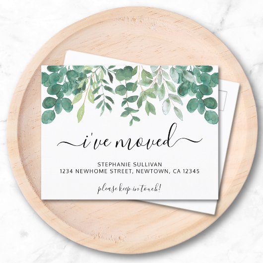 Eucalyptus Ik ben verhuisd Aankondigingskaart