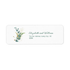 Eucalyptus Illustratie Bruiloft Retouradres Etiket