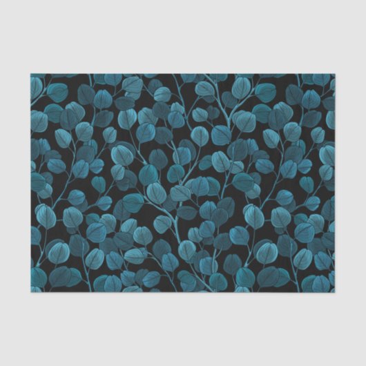 Eucalyptus in blauw tissuepapier (Voorkant)