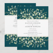 Eucalyptus in één Blauwgroen bruiloft Kaart (Voorkant / Achterkant)