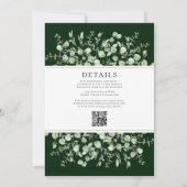 Eucalyptus in één donkergroene bruiloft kaart (Achterkant)