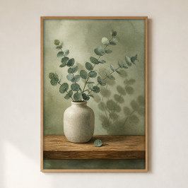Eucalyptus in een stenen vaas waterverfposter poster