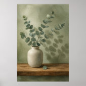 Eucalyptus in een stenen vaas waterverfposter poster (Voorkant)