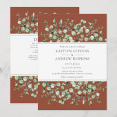 Eucalyptus in één terracotta bruiloft kaart (Voorkant / Achterkant)