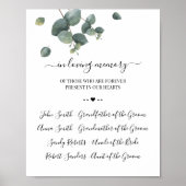 Eucalyptus in het logo voor herinnering aan levend poster (Voorkant)