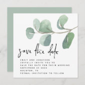 Eucalyptus Informeel Script De datum opslaan Notitiekaartje (Voorkant / Achterkant)