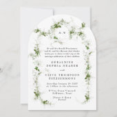 Eucalyptus Ingelijste Krans Monogram Trouwboog Kaart (Voorkant)