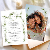 Eucalyptus Ingelijste Krans Monogram Trouwfoto Kaart