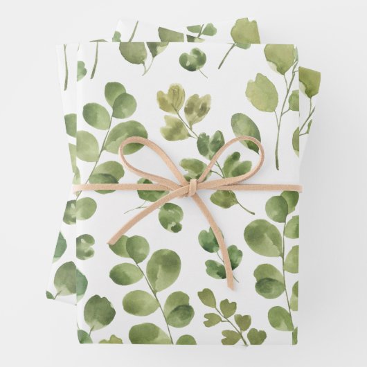 Eucalyptus Inpakpapier Plat Vel Set van 3 (In situ)