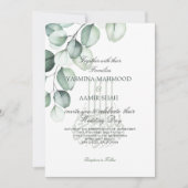 Eucalyptus Islamitische Bismillah Stijlvolle bruil Kaart (Voorkant)