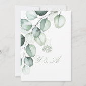 Eucalyptus Islamitische Bismillah Stijlvolle bruil Kaart (Achterkant)