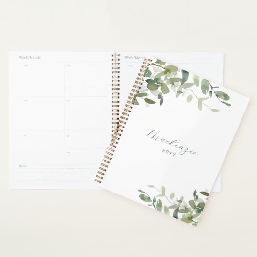 Eucalyptus Ivy Greenery Elegant minimalist Planner (Display)