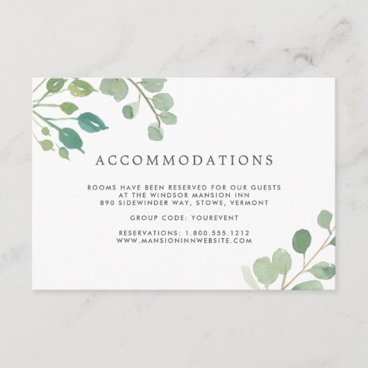 Eucalyptus | Kaart accommodatie (Voorkant)