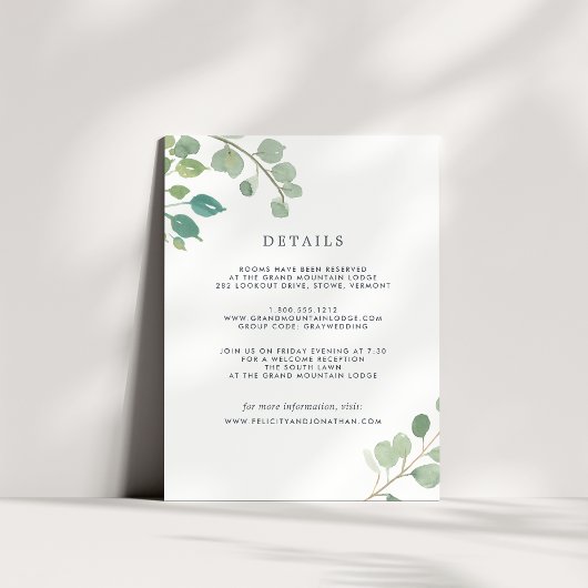 Eucalyptus | Kaart gastgegevens