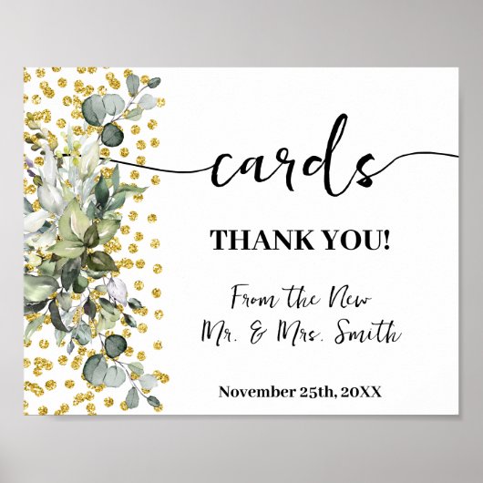 Eucalyptus Kaarten Vrijgezellenfeest Huwelijksrece Poster (Voorkant)