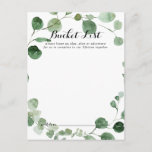 Eucalyptus kalligrafie bruiloft emmer lijst Kaarte Briefkaart<br><div class="desc">Deze kalligrafie bruiloft emmer lijst kaarten zijn de perfecte activiteit voor een moderne bruiloft receptie of vrijgezellenfeest. Het ontwerp is voorzien van waterverf handgetekende eucalyptustakken en -bladeren. Verander de formulering om aan te passen aan elke levensevenement. Bucket list teken wordt apart verkocht.</div>