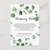 Eucalyptus kalligrafie bruiloft goed wensen informatiekaartje (Voorkant)