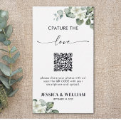 Eucalyptus kalligrafie Capture de liefde QR-code Informatiekaartje