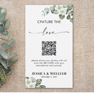 Eucalyptus kalligrafie Capture de liefde QR-code Informatiekaartje