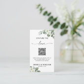 Eucalyptus kalligrafie Capture de liefde QR-code Informatiekaartje (Staand voorkant)