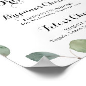 Eucalyptus kalligrafie handtekening drankjes bord poster (Hoek)