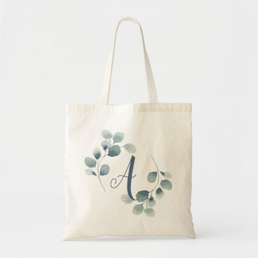Eucalyptus-kalligrafie op maat tote bag (Voorkant)