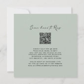 Eucalyptus Kalligrafie QR Code Vierkante bruiloft Kaart (Achterkant)