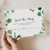 Eucalyptus kalligrafie raad hoeveel spelkaart visitekaartje