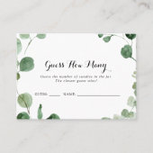 Eucalyptus kalligrafie raad hoeveel spelkaart visitekaartje (Voorkant)