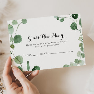 Eucalyptus kalligrafie raden hoeveel spel Kaart Visitekaartje