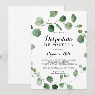 Eucalyptus kalligrafie Spaans Vrijgezellenfeest Kaart