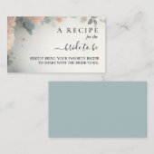 Eucalyptus Kant Tule Stof Blauw Bruidsfeest Informatiekaartje (Voorkant / Achterkant)