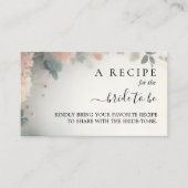 Eucalyptus Kant Tule Stof Blauw Bruidsfeest Informatiekaartje (Voorkant)