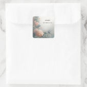 Eucalyptus Kant Tule Stofblauw Bruidsdouche Vierkante Sticker (Tas)