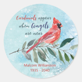 Eucalyptus kardinalen Viering van het leven Memori Ronde Sticker